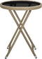 vidaXL - Salontafel - 60 - cm - poly - rattan - en - gehard - glas - beige