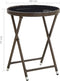 vidaXL - Salontafel - 60 - cm - poly - rattan - en - gehard - glas - bruin