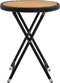 vidaXL - Salontafel - 60 - cm - poly - rattan - en - massief - acaciahout - zwart