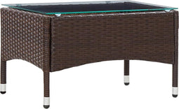 vidaXL - Salontafel - 60x40x36 - cm - poly - rattan - bruin