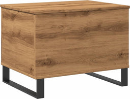 vidaXL - Salontafel - 60x44,5x45 - cm - bewerkt - hout - artisanaal - eikenkleurig