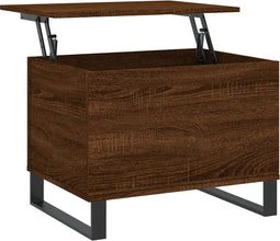 vidaXL - Salontafel - 60x44,5x45 - cm - bewerkt - hout - bruin - eikenkleur