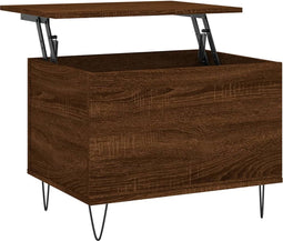 vidaXL - Salontafel - 60x44,5x45 - cm - bewerkt - hout - bruin - eikenkleur