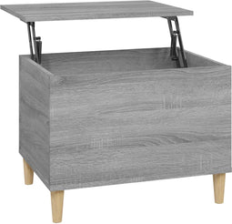 vidaXL - Salontafel - 60x44,5x45 - cm - bewerkt - hout - grijs - sonoma - eikenkleurig