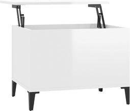 vidaXL - Salontafel - 60x44,5x45 - cm - bewerkt - hout - hoogglans - wit