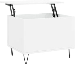 vidaXL - Salontafel - 60x44,5x45 - cm - bewerkt - hout - hoogglans - wit