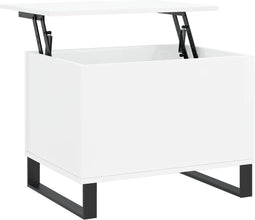 vidaXL - Salontafel - 60x44,5x45 - cm - bewerkt - hout - hoogglans - wit