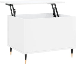 vidaXL - Salontafel - 60x44,5x45 - cm - bewerkt - hout - hoogglans - wit