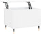 vidaXL - Salontafel - 60x44,5x45 - cm - bewerkt - hout - hoogglans - wit