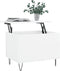 vidaXL - Salontafel - 60x44,5x45 - cm - bewerkt - hout - hoogglans - wit
