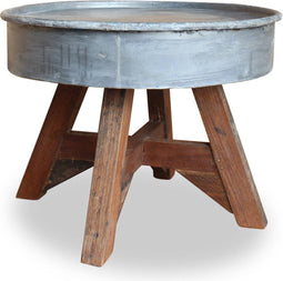 vidaXL - Salontafel - 60x45 - cm - gemengd - gerecycled - hout - zilver