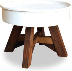 vidaXL - Salontafel - 60x45 - cm - massief - gerecycled - hout - wit