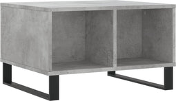 vidaXL - Salontafel - 60x50x36,5 - cm - bewerkt - hout - betongrijs