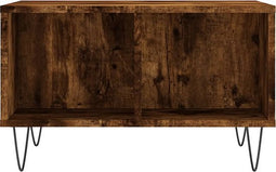 vidaXL - Salontafel - 60x50x36,5 - cm - bewerkt - hout - gerookt - eikenkleurig
