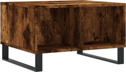 vidaXL - Salontafel - 60x50x36,5 - cm - bewerkt - hout - gerookt - eikenkleurig