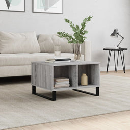 vidaXL - Salontafel - 60x50x36,5 - cm - bewerkt - hout - grijs