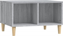vidaXL - Salontafel - 60x50x36,5 - cm - bewerkt - hout - grijs