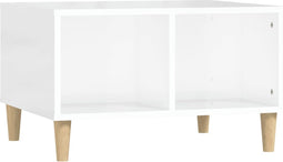 vidaXL - Salontafel - 60x50x36,5 - cm - bewerkt - hout - hoogglans - wit