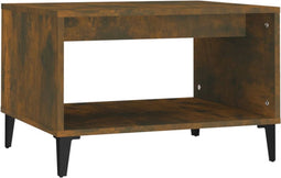 vidaXL - Salontafel - 60x50x40 - cm - bewerkt - hout - gerookt - eikenkleurig