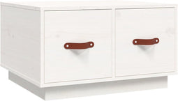 vidaXL - Salontafel - 60x53x35 - cm - massief - grenenhout - wit