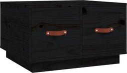 vidaXL - Salontafel - 60x53x35 - cm - massief - grenenhout - zwart