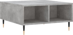 vidaXL - Salontafel - 60x60x30 - cm - bewerkt - hout - betongrijs
