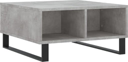 vidaXL - Salontafel - 60x60x30 - cm - bewerkt - hout - betongrijs