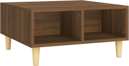 vidaXL - Salontafel - 60x60x30 - cm - bewerkt - hout - bruin - eikenkleur