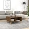 vidaXL - Salontafel - 60x60x30 - cm - bewerkt - hout - bruin - eikenkleur