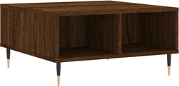 vidaXL - Salontafel - 60x60x30 - cm - bewerkt - hout - bruineiken