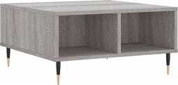 vidaXL - Salontafel - 60x60x30 - cm - bewerkt - hout - grijs - sonoma - eikenkleurig