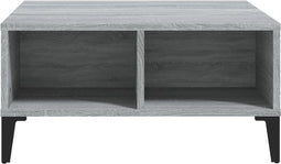 vidaXL - Salontafel - 60x60x30 - cm - bewerkt - hout - grijs - sonoma - eikenkleurig