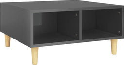 vidaXL - Salontafel - 60x60x30 - cm - bewerkt - hout - hoogglans - grijs