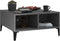 vidaXL - Salontafel - 60x60x30 - cm - bewerkt - hout - hoogglans - grijs