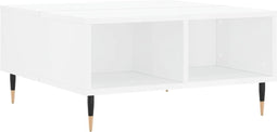 vidaXL - Salontafel - 60x60x30 - cm - bewerkt - hout - hoogglans - wit