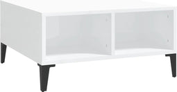 vidaXL - Salontafel - 60x60x30 - cm - bewerkt - hout - hoogglans - wit