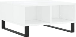 vidaXL - Salontafel - 60x60x30 - cm - bewerkt - hout - hoogglans - wit