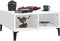 vidaXL - Salontafel - 60x60x30 - cm - bewerkt - hout - hoogglans - wit