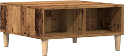 vidaXL - Salontafel - 60x60x30 - cm - bewerkt - hout - oud - houtkleurig