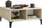 vidaXL - Salontafel - 60x60x30 - cm - bewerkt - hout - wit - en - sonoma - eikenkleurig