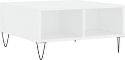 vidaXL - Salontafel - 60x60x30 - cm - bewerkt - hout - wit