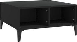 vidaXL - Salontafel - 60x60x30 - cm - bewerkt - hout - zwart