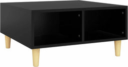 vidaXL - Salontafel - 60x60x30 - cm - bewerkt - hout - zwart