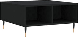 vidaXL - Salontafel - 60x60x30 - cm - bewerkt - hout - zwart