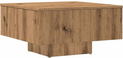 vidaXL - Salontafel - 60x60x31,5 - cm - bewerkt - hout - artisanaal - eikenkleur
