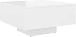 vidaXL - Salontafel - 60x60x31,5 - cm - bewerkt - hout - hoogglans - wit