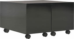vidaXL - Salontafel - 60x60x35 - cm - bewerkt - hout - hoogglans - zwart