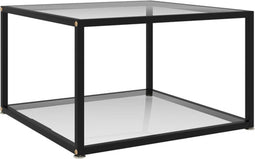 vidaXL - Salontafel - 60x60x35 - cm - gehard - glas - transparant