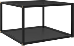 vidaXL - Salontafel - 60x60x35 - cm - gehard - glas - zwart