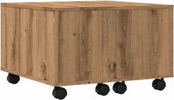 vidaXL - Salontafel - 60x60x38 - cm - bewerkt - hout - artisanaal - eikenkleurig